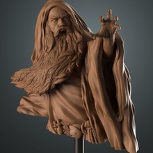wizard bust miniature warhammer toy 75mm 32mm tabletop wargame boardgame character warrior dnd pathfinder 3d print model - Mito3D