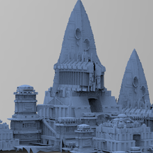 wizards master fortress towers 3 egypt ancient temple god arab egyptian pyramid archaeology sphinx sculpture statue architectural other kitbash building architecture ship sci fi exterior 3d print model - Mito3D