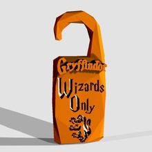 wizards only gryffindor house harry potter do not disturb home 3d print model - Mito3D