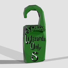 wizards only slytherin house harry potter do not disturb home 3d print model - Mito3D