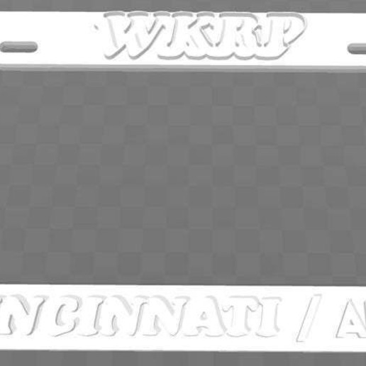 wkrp a cincinnati license plate frame art segni loghi 3D print model - Mito3D