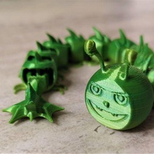 wobble worm oyun Yazdır yer bağlantı solucan böcek süper kahraman yalpalama hayvan oyuncaklar 3d print model - Mito3D