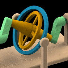wobbling disk-Mechanismus Kunst - Mechanismus disk wackeln 3d print model - Mito3D