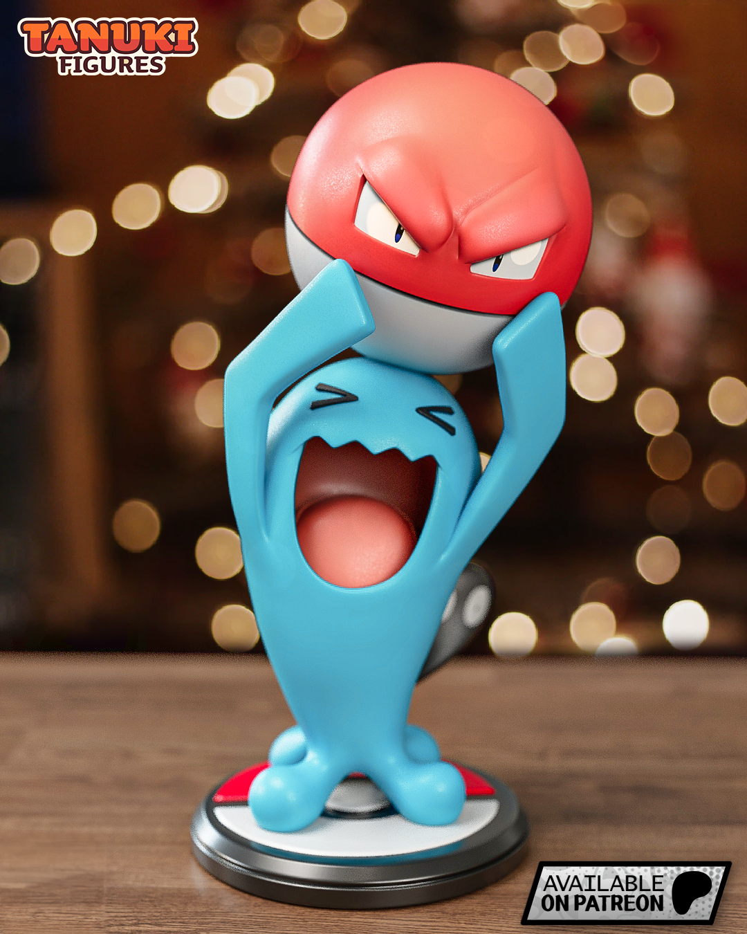 wobbuffet voltorb figura empujar lun arte pokemon anime manga 3dprint juguete coleccionable acción 3D print model - Mito3D