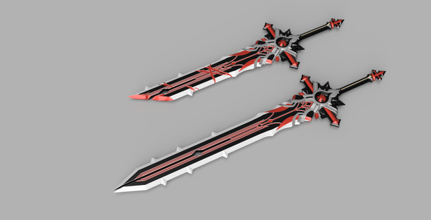 lobo lápide Claymore Genshin impacto diluc espada suporte réplica cosplay traje arma 3d print model - Mito3D
