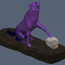 wolf art rock le crâne les paysages diorama 3d print model - Mito3D