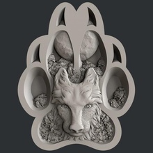wolf art vcarve aspire artcam magic bones printer 3dmodels 3d print model - Mito3D