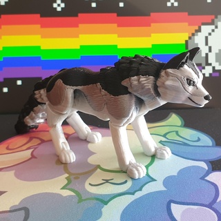 Lobo flexi articulado animal impressão colocar apoia flexível movimento posable cão rouco peludo fofa legal criatura brinquedo 3d print model - Mito3D