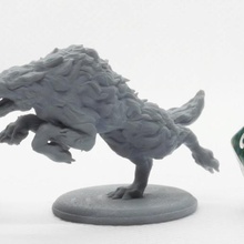 wolf - tavolo in miniatura gioco 28mm animale dnd cane dungeons dragons fantasia la pelliccia saltando di saltare mammifero miniature pathfinder da denti giocattolo wargame warhammer lupo 3d print model - Mito3D