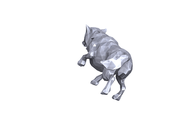 lobo 007x lowpoly arte escuela politécnica animal decoración 3dp 3d impresión remezclar san valentin amor sencillo compatible apoyo 3d print model - Mito3D