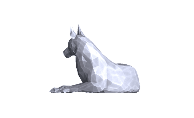 lobo 007x lowpoly arte escuela politécnica animal decoración 3dp 3d impresión remezclar san valentin amor sencillo compatible apoyo 3d print model - Mito3D