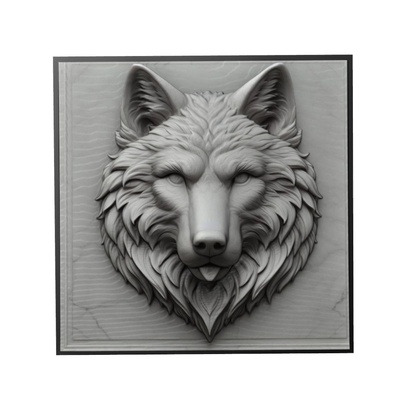 lupo animale sollievo arte animali yeggi mito3d fallimento google ciondoli medaglione animal relief wall art parete 3d print model - Mito3D