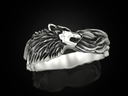 lupo gruppo musicale squillare gioielleria Stampa 3dprinted stampabile anelli design gioiello d'oro stampa oro prototipazione argento nozze motociclista annerimento struttura 3d print model - Mito3D