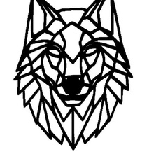 wolf black sticker 3d print model - Mito3D