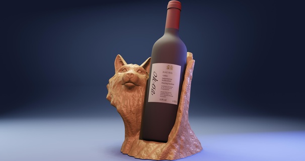 wolf carrying wine supports animal holder dining room 3d print model - Mito3D