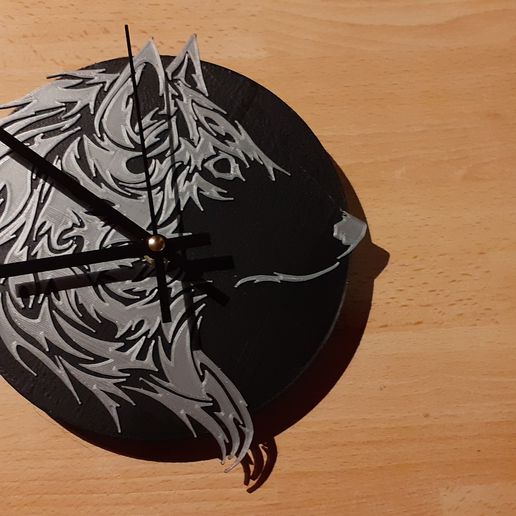 wolf clock gadget head 3D print model - Mito3D