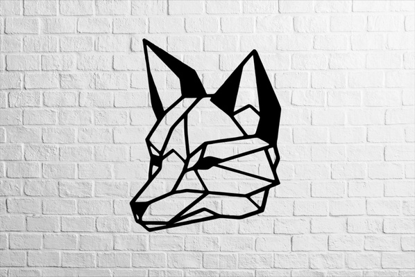 wolf face wall decor 3d print animal wallprint 2d art free 3dart 3d print model - Mito3D