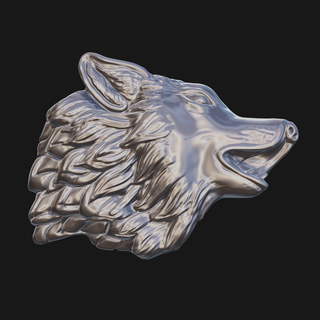 wolf face wolf animal jewelry face mammals  3d print model - Mito3D
