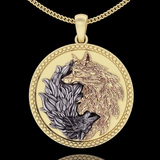 wolf fox pendant Jewelry wolf pendant  silver gold fox jewelry printable 3d model trend fashion design zbrush tiger  3d print model - Mito3D