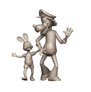 Loup lièvre russe jouets dessin animé statue figure sculpture miniature loisir art sport haltère corps disney miniatures figurines 3d print model - Mito3D
