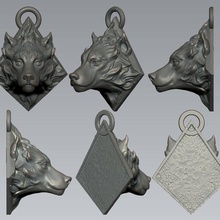 Loup tête art animal jouet poly conceptions 3d print model - Mito3D