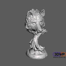 wolf head 3d scan art 123d 123dcatch catch animal bust meshmixer sculpture statue scans replicas 3d print model - Mito3D