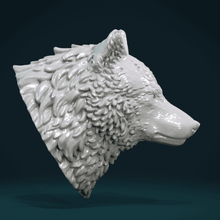 cabeza de lobo iii art animal montado escultura en miniatura la estatuilla estatua bestia canino fir los mamíferos carnivora 3d print model - Mito3D