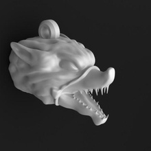 testa di lupo portachiavi gioielli animale ciondolo giocattolo stampa 3d print model - Mito3D