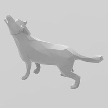 Lobo uivando poli 3d print model - Mito3D