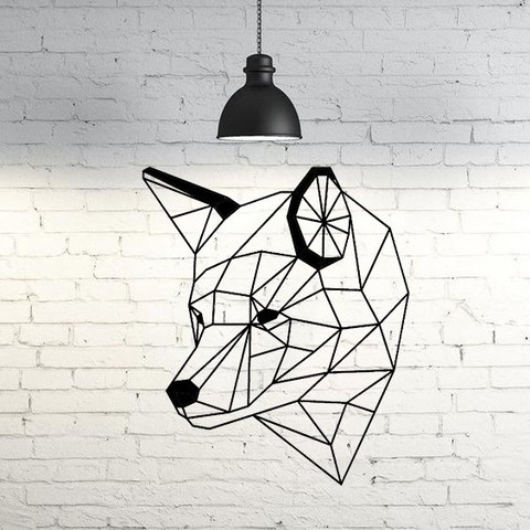 wolf iv wall sculpture 2d art animal decor decoration 3D print model - Mito3D