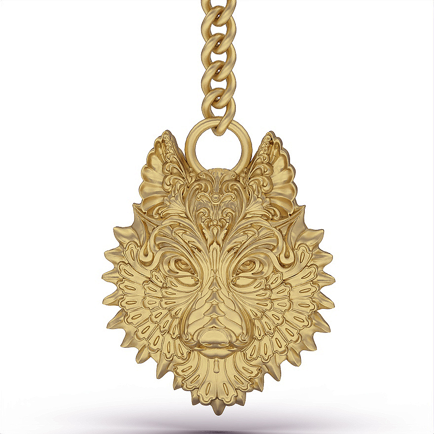 wolf key holder silver gold jewelry printable 3d model trend fashion design zbrush tiger 3D print model - Mito3D