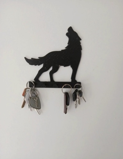 wolf key holder animal hook art 3d print model - Mito3D