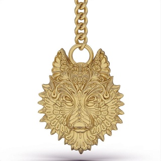 lupo chiave titolare supporto argento oro gioielleria stampabile 3d modello tendenza moda design zbrush tigre 3d print model - Mito3D