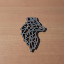 wolf keychain key keys ring animal art house geometric design 3d print model - Mito3D