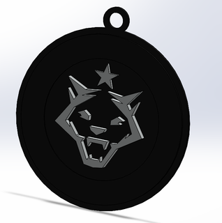wolf keychain charm solidworks sldprt animal 3d print model - Mito3D