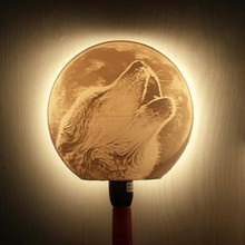 wolf Lampe litophane home 3d print model - Mito3D