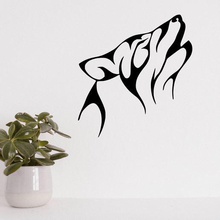 wolf line art vector wall sculpture 2d tatto surfing decor decoration 3d print model - Mito3D