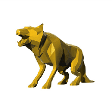 Loup lowpoly 3d print model - Mito3D