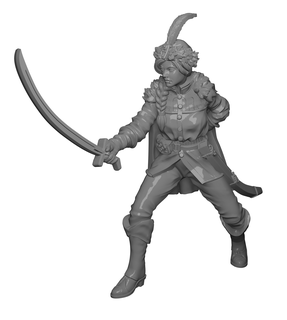 wolf maiden 1 polish xvii noble thirty years' war polish-lithuanian commonwealth sabre musketeers cossacks 3d print model - Mito3D