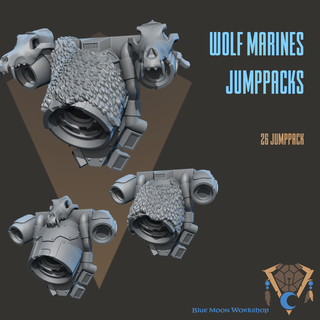 Kurt deniz atlama paketleri oyun 42k savaş çekiç uzay asker saldırı adamı Primaris Horus kurtlar Fenris kurt mızrağı erkek kardeş çantası 3d print model - Mito3D