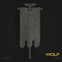 wolf marine standard banner game warhammer 40k chapter 3d print model - Mito3D
