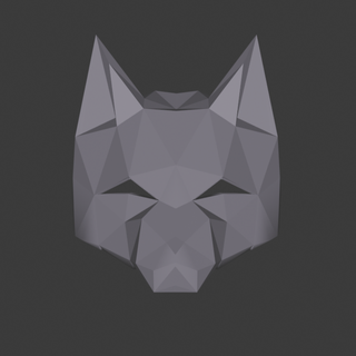 Wolf Maske niedrig poly 3d print model - Mito3D