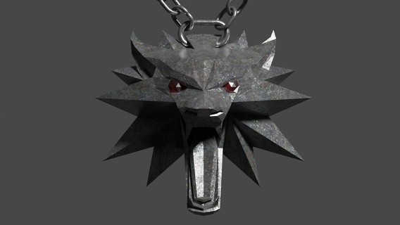wolf medallion - witcher 3d print model - Mito3D