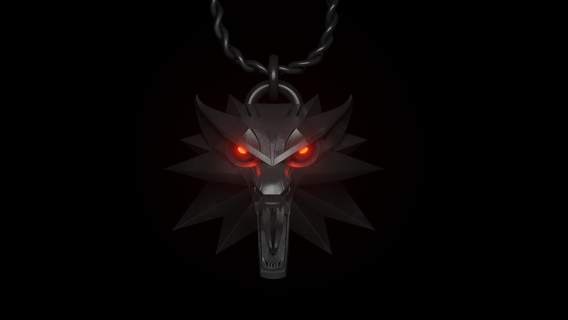 wolf medallion witcher video games pendant geralt rivia 3d print model - Mito3D