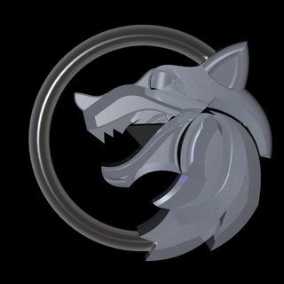wolf medallion wolf medallion  3d print model - Mito3D