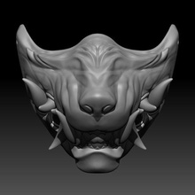 wolf menpo mask 3d print model - Mito3D
