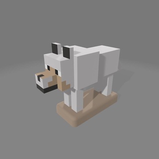 wolf minecraft dog game figurice gaming gadjet home accessory accessories 3d print model - Mito3D