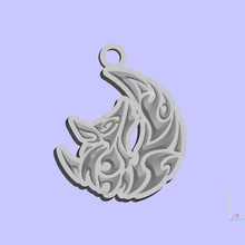 wolf moon keychain jewelry keychains 3d print model - Mito3D