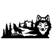 wolf mountain art sticker 3d print model - Mito3D