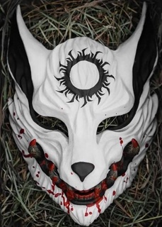 wolf oni mask japanese traditional hannya samurai kitsune japan tiger 3dprint helmet cosplay devil art 3d print model - Mito3D